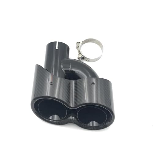 Tubos de escape de fibra de carbono brillante modelo H silenciador doble negro ID 80 OD 200 5