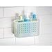 iDesign Plastic Suction Bathroom Shower Caddy, Rectangular Basket for Shampoo, Conditioner, Soap, Creams, Towels, Razors, Loofahs, 4
