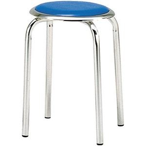 丸椅子（７点中６点目） 丸椅子 ライトブルー 藤沢工業 - アスクル