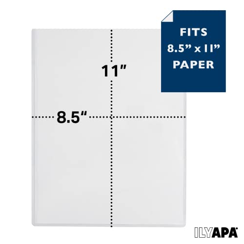 Image of Ilyapa Clear Menu Covers, 8.5x11 Inch - 30 Pack, Black, 2-View Single Page