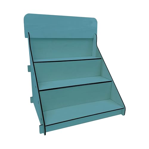 Wooden Portable Retail Table Display Stand Countertop 3 Step Riser Craft Shows, Farmers Markets Tradeshows |No Hardware Assembly Flat Pack Soap Display CBD Jewelry Spices Cups Tumblers Coasters