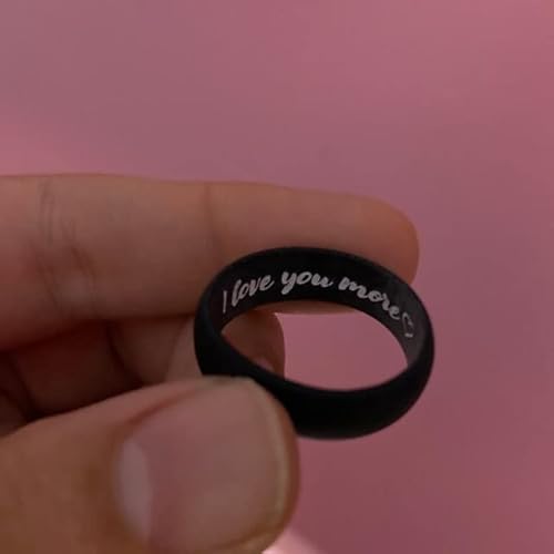 Custom Engraved Men's Silicone Wedding Band Active Flex Ring - Personalize Any Text, Symbol, Image - Ships Next Day #TOP3
