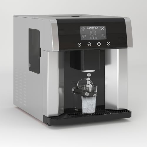 Muhub 2-in-1 Bottleless Water Cooler with Ice Maker, Water Dispenser with 33lbs/ 24H, Water Tank Capacity 1.8L,3 Size Bullet Cube, Ideal for Home, Office, RV, Party