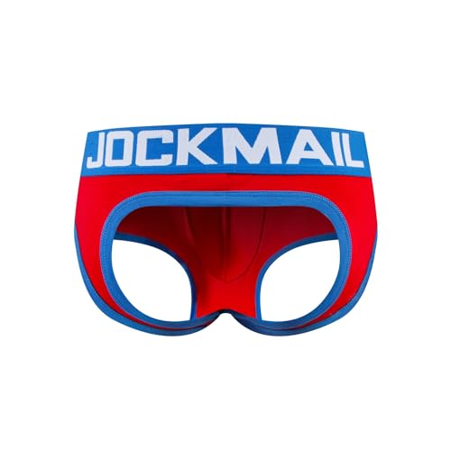 JOCKMAIL Mens Jockstrap Mens Cotton Briefs Breathable Mens Athletic Underwear for Athletic Supporter (US, Alpha, XX-Large, Regular, Regular, 307Red)