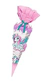 Fertige Schultüte: 6 eckig mit Pegasus Motiv, Höhe ca. 41 cm, Durchmesser ca. 15 cm
