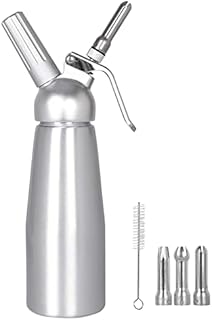 Whipped Cream Dispenser, Aluminium Cream Whipper with 3 Decorating Nozzles 500ML Cream Charger Dispenser for Cake Cheese Dessert