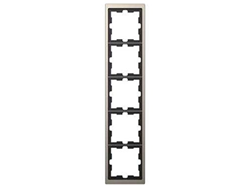 Image of Schneider Electric mtn4050 – 6550 Frame with 5 Elements of the Range D-Life for Vertical and Horizontal Mounting, in Polycarbonate, Bright Nickel