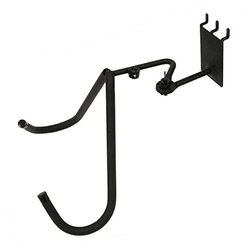 Metal Adjustable French Horn Holder Display for Slatwall or Pegboard (Quantity 1) (1, Black)