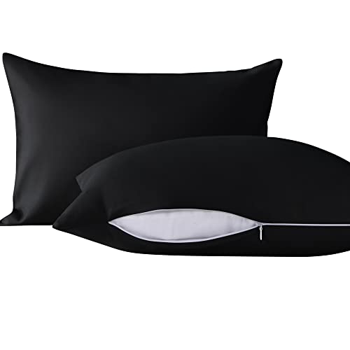 Image of NTBAY Toddler Pillows with Pillowcases Set, 4 Piece 13 x 18, Black
