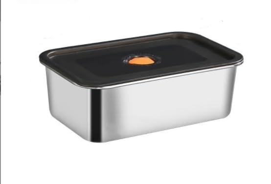 imposyu 2piezas Fiambrera Acero Inoxidable 28x18x9cm Recipientes Herméticos para Alimentos Recipiente Acero Inoxidable con Tapa para Restaurante, Cocina, Congelador