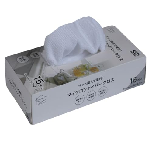 オカザキ マイクロファイバークロス ホワイト 15枚入り 掃除 タオル 雑巾 ダスター キッチン 窓ガラス お風呂 鏡 洗面台 台所 シンク 家具 家電 洗車 食器 258845