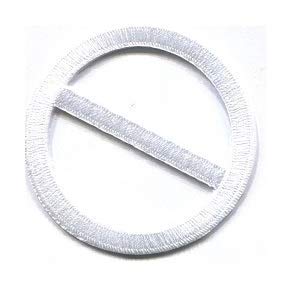 NO-Logo No Symbol Embroidered Patch 4 Pack White