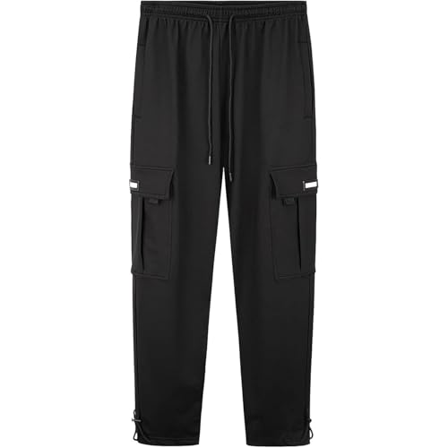 Cargo Pants for Men Casual Loose Hiking Sweatpants Solid Color Drawstring Waist Sweatpant Outdoor Camping Track Pants4