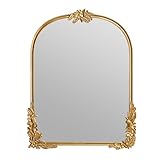 KXWOQ3ED Gold Spiegel für Wand, Vintage Holzrahmen gewölbt Spiegel, 60X80 cm Barock...