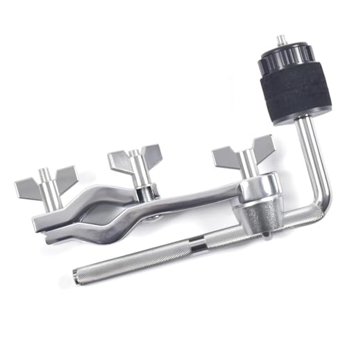 NYGHMY 1 Pcs Cymbal Boom Arm with Mounting Clamp & L-Arm Extension - Drum Set Cymbal Holder with Adjustable Bracket for Percussion Instrument Accessories, Silver