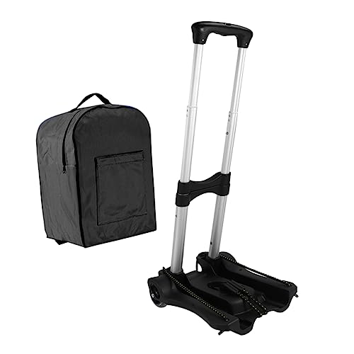 Cabilock 1 Juego Carretilla Carrito De Viaje Carrito De Compras Plegable Carrito De Compras con Ruedas Carrito De Equipaje Dolly Plegable Carro De La Compra Negro Aleación De Aluminio