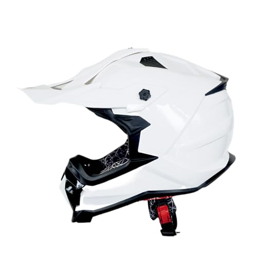 1Storm Adult Motocross Helmet JH601, Glossy White