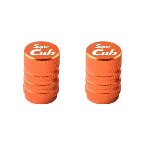 Bouchon de valve de pneu moto orange pour rouler en Honda Super CUB C125