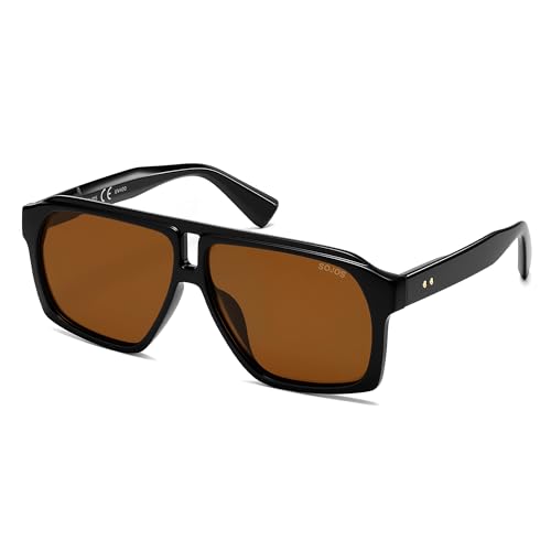 Image of SOJOS Trendy Polarized Aviator Sunglasses for Women Men,Fashion Square Aviators Shades Vintage Style UV400 Protected SJ2699