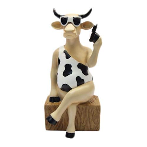 CowParadeResin Call Me Now Medium Size Cow Statue fully handmade unique gift.
