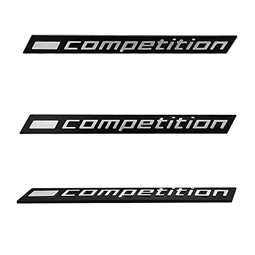 Glossy Black Competition Bar Underlined Emblem For Bmw Thunder Edition M1 M2 M3 M4 M5 M6 M7 M8 X3M X4M X5M X6M Car Trunk Sticker Rear (2Pcs 13Cm) #TOP3