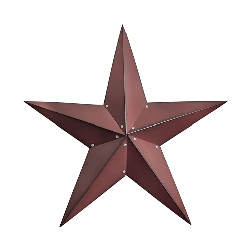 VIVICOMFY 36 Large Barn Star-Red Black Barn Star Outdoor Decoration-Metal Stars for Outside Texas Stars Art Rustic Vintage Western Country Home Farmhouse Primitive House Decor- Primitive Wall Dcor