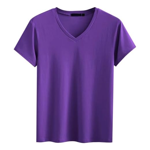 T Shirt Sport Homme Manches Courtes- Tee Shirt Col V Couleur Unie DéContracté Gilet Respirant Top ÉLasticité Classiques Slim Haut Comfortable Blouse Chic Passe-Partout Tunique Chemies Plage