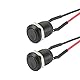 Powice 2X 12mm Wasserdicht Schalter, 12V Wasserdicht Momentaner Zurücksetzen Schalter,Druckschalter,Taster 6A/6V/12V/24V/125V/250V Geeignet für Hupen, Autoklingeln, Autos usw Mit Draht (Flacher Kopf)