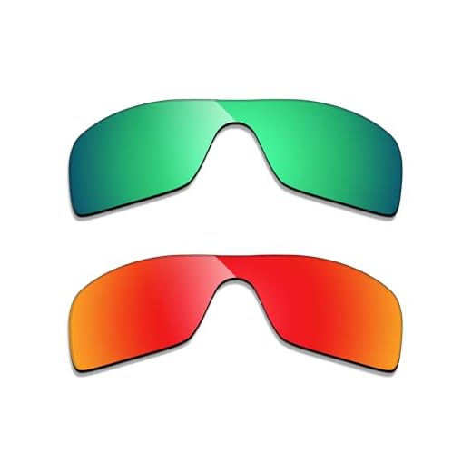 Alphax 2 pares de lentes polarizadas de substituição para óculos de sol Oakley Stunt Wing OO9519 - vermelho + verde