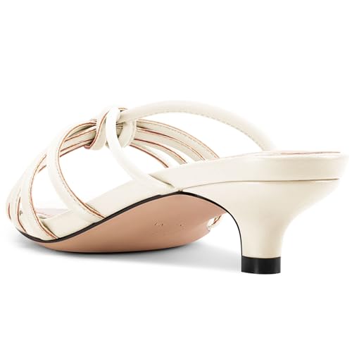 Image of TNYNFBEB Womens Sandals Mules Low Kitten Heel Open Toe Shoes Slip-on Slingback Prom Party Dress Summer 1.4 Inches Heels