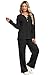 XIEERDUO Lounge Sets for Women Airport Outfits for Women 2025 Travel V Neck 2 Piece Fall Outfits Teachers Matching Set Casual Sweatsuits Track Suits Early Fall Fashion Clothing Black M