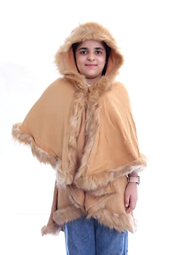 manra Kids Girls Solid Cape Coat (SC Kids Kashmiri 2500 Cap Shrug_Free Size)-picture-29