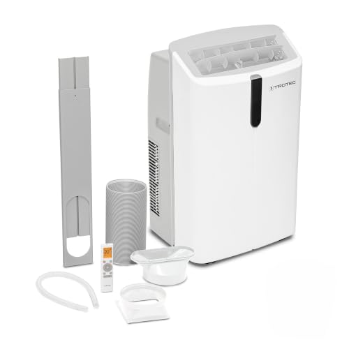 TROTEC PAC 4100 SH Klimagerät 4-in-1 14.000 Btu/h (4 1 kW) bis 55 m/137 m mobile Klimaanlage mit Heizung Entfeuchter WLAN/App Fernbedienung 24h-Timer Swing Energieklasse A und Fensterblende
