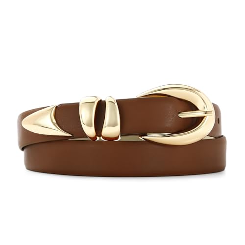 Black Leather Belt for Women Stylish Design with Gold Buckle Ladies Black Belt Perfect for Jeans Dresses