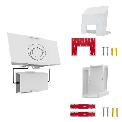 Router Mount + Power Supply Brackets Holder for Starlink Gen 3 , Tailored, Space-Saving, Tool-Free, No-Drilling, Strong Adhesive Tape, Small, Lightweight Design