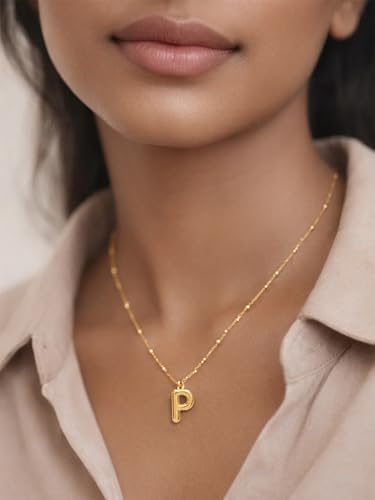 Image of Rubans Demi Fine Stainless Steel Alphabet Pendant CZ Gift for Women & Girls