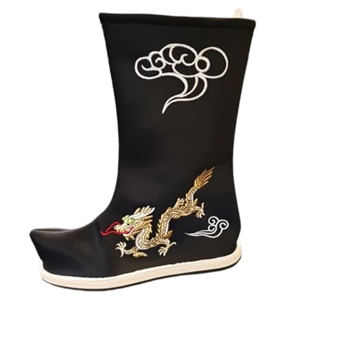 Mens Hanfu Shoes Chinese Ancient Tradition Boots Embroidered Han Costume Boots Kung Fu Tai Chi Cosplay Shoes2