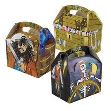 250 x Pirates Treasure Chest Kids Meal Party Boxes Cardboard Lunch Box