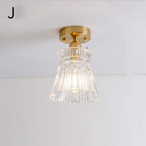 Plafonnier en laiton et verre style nordique chic pour entrée