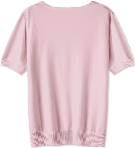 Image of DAIMIDY Women's Short Sleeve Sweaters Lightweight Summer Sweater Casual Knit Pullover Tops