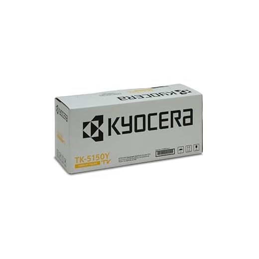 Kyocera TK-5150Y Toner Drucker Gelb. Original Tonerkartusche 1T02NSANL0. Drucker Toner kompatibel für ECOSYS M6035cidn, M6535cidn, P6035cdn. Druckertoner für bis zu 10000 Seiten