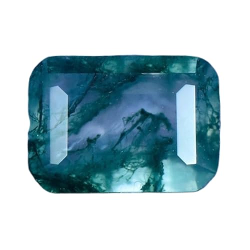 Agate naturelle mousse émeraude 8x10mm facettée pour création DIY de bague et collier