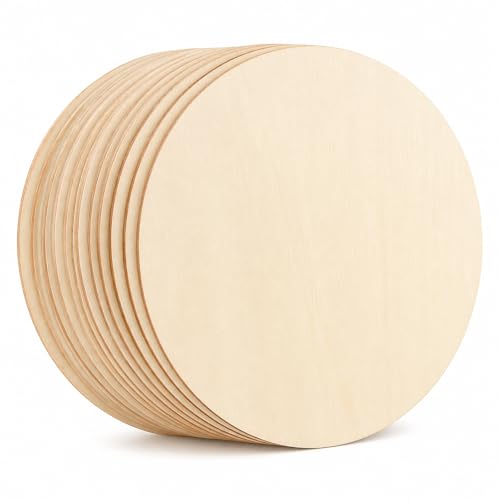 STARVAST 50 Stücke Runde Naturholzscheiben holzscheiben 15 cm /6 Zoll durchmesser Unvollendete Runde Holzscheibe mit 3 mm Dicke für Kunsthandwerk DIY Kunst Hängende Dekoration Wanddekoration