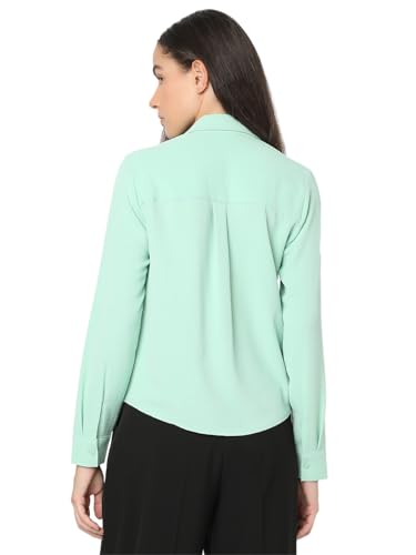 Image of VERO Moda Women's Polyester Solid Regular Fit Shirt