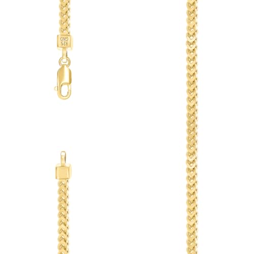 Collier Franco argent 925 jaune d'exception, l'éclat durable d'une chaîne 3,5 mm