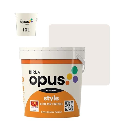 Image of Birla Opus Style Color Fresh Interior Emulsion Paint (10L, Bills And Receipts Color, Smooth Matte Finish)-Fade, peel-off and Chalking resistant-For Bedroom, Living room, Interior Walls