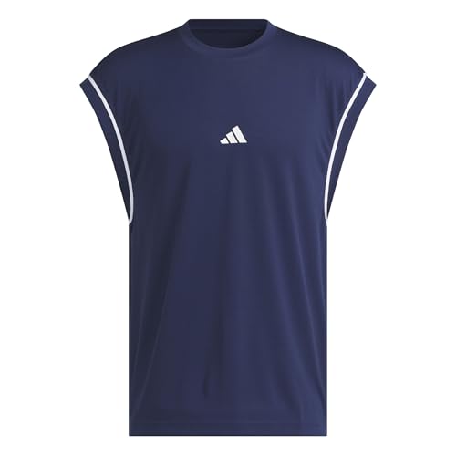 adidas Uomo Basketball all World Sleeveless Tank, Team Navy Blue 2 / Team Navy Blue 2, L