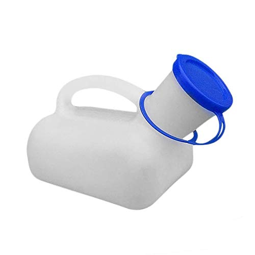 Inodoro portátil de emergencia, inodoro masculino para viajes, camping, plástico portátil (urinario) con mango, 1000 ml, para hombres