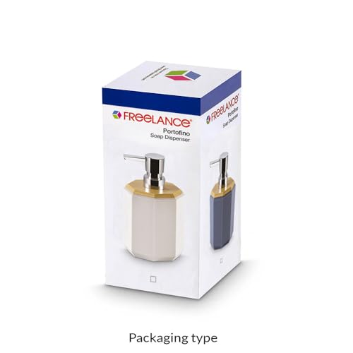 Image of Freelance Portofino ABS Soap Dispenser for Wash Basin - Charcoal Grey - Stylish Liquid Handwash /Hand Wash Bottle - Plastic Bathroom Lotion /Shampoo Pump Bottles for Home /Kitchen - Stronger than Ceramic