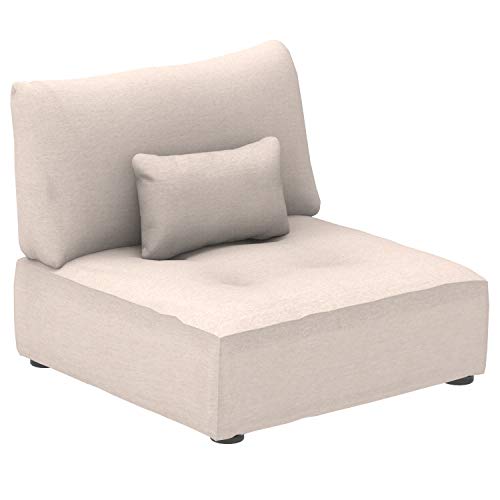 Marca Amazon - Alkove Elvas - Módulo uniplaza con almacenaje y cojín adicional para sofá modular, 93 x 100 cm, beige